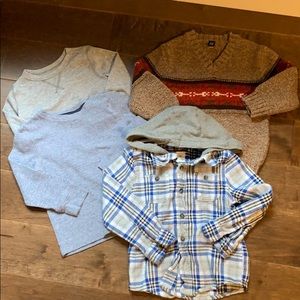 4 long sleeves shirts. Size 4 T.